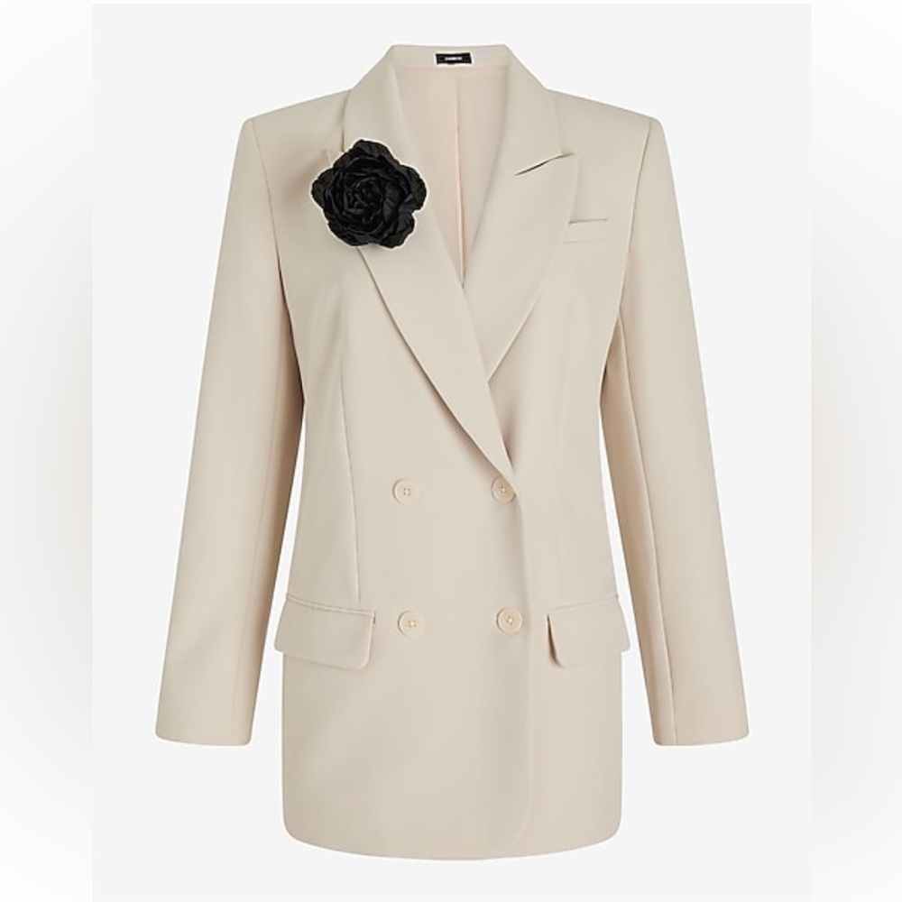 Double Breasted Corsage Blazer